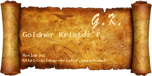 Goldner Kristóf névjegykártya